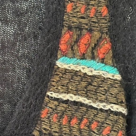 NWOT Free People Sweater Bell Sleeves Embroidered Sweater Black Size Medium - Picture 5 of 5